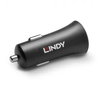 Lindy cargador de coche USB Type-C PD de un puerto, 27 W, coche, mechero, 12 V, 3 A, negro