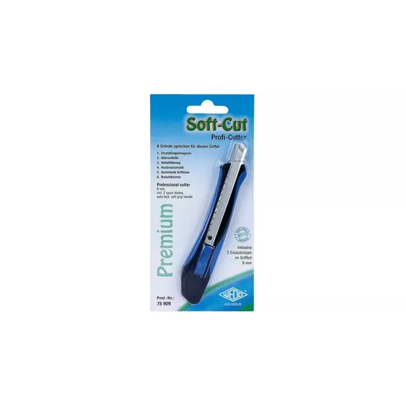 Cúter de hojas troceables WEDO 78 909 negro azul