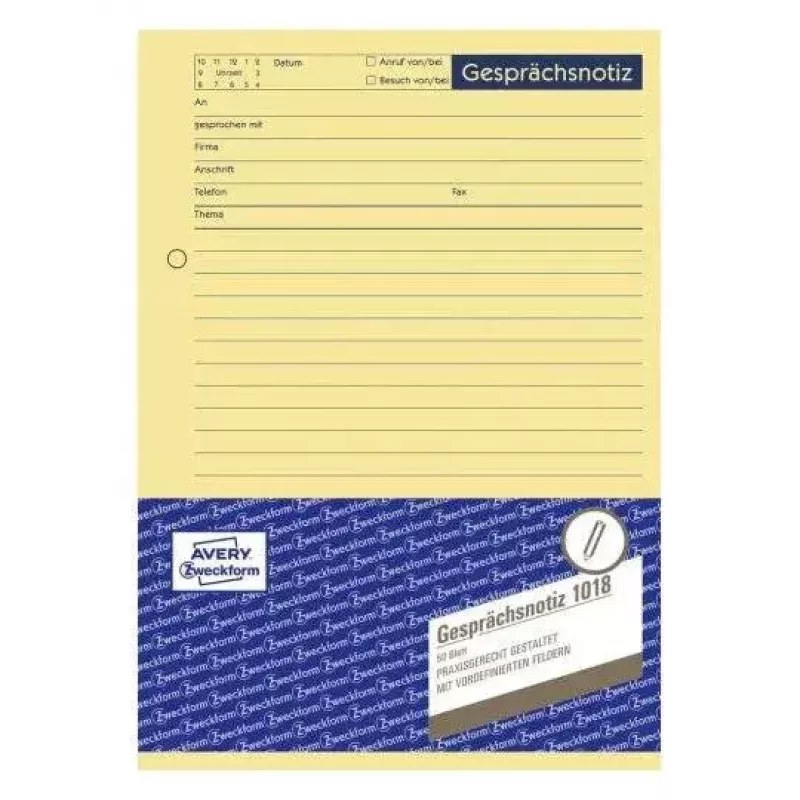 Etiquetas no adhesivas Avery 1018 amarillo rectangular