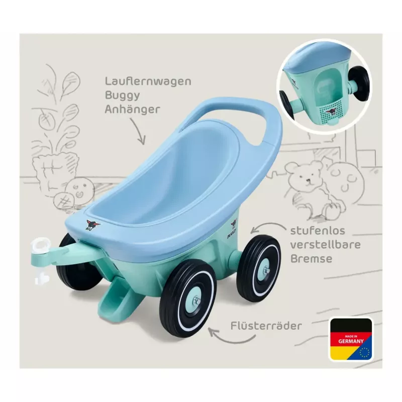 Andador infantil Simba-Dickie BIG Buggy 3 en 1 – azul/turquesa, diseño convertible