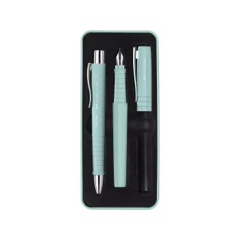 Bolígrafo y pluma estilográfica Faber-Castell Poly Ball set negro azul claro 3 unidades