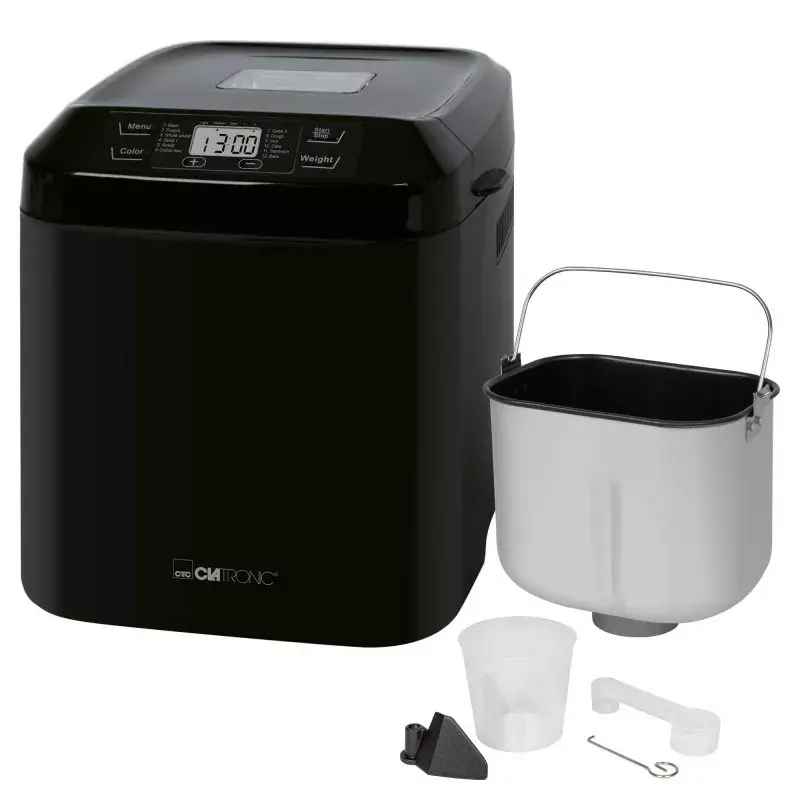 Máquina de pan CLATRONIC BBA 3774 550W – molde de 3 l, hasta 1,5 kg de pan, 12 programas, temporizador LCD