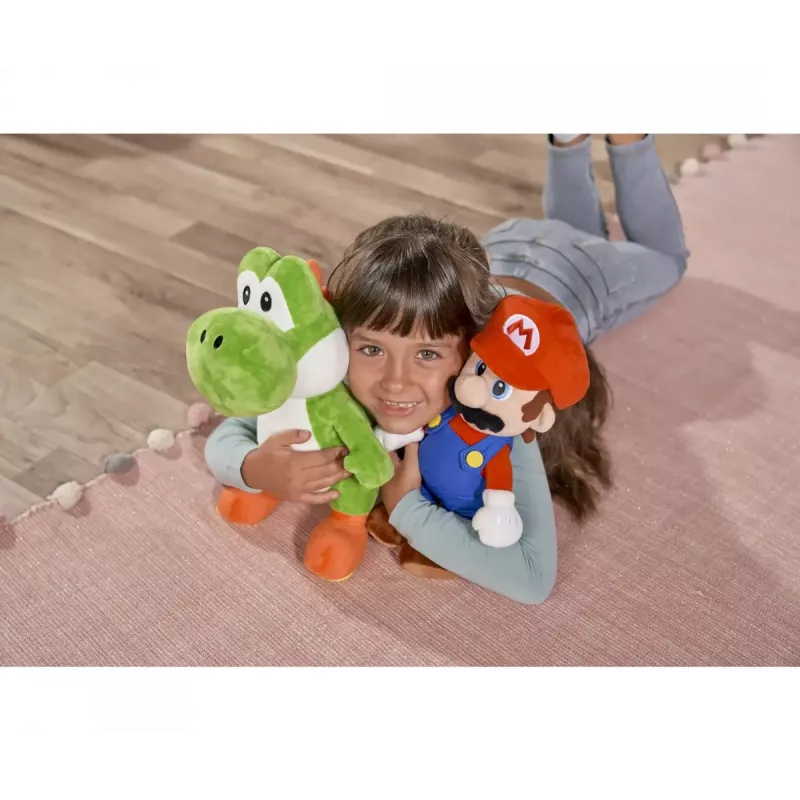 Peluche figura Yoshi de Simba-Dickie, temática Super Mario, modelo 109231012, aprox. 30 cm