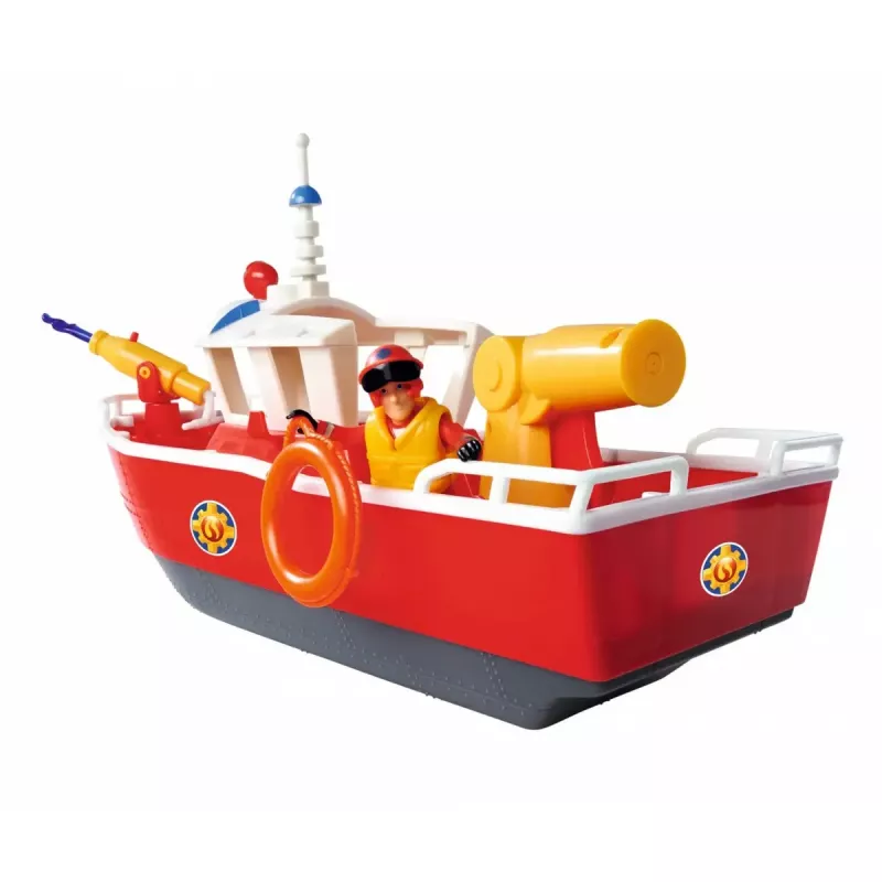 Barco de bomberos de juguete Simba-Dickie Fireman Sam Titan Fireboat, set de vehículo de juego