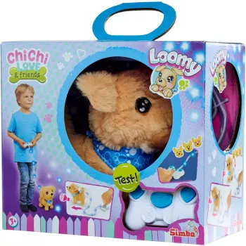Peluche Simba ChiChi LOVE Loomy Golden Retriever, 20 cm, beige y rosa