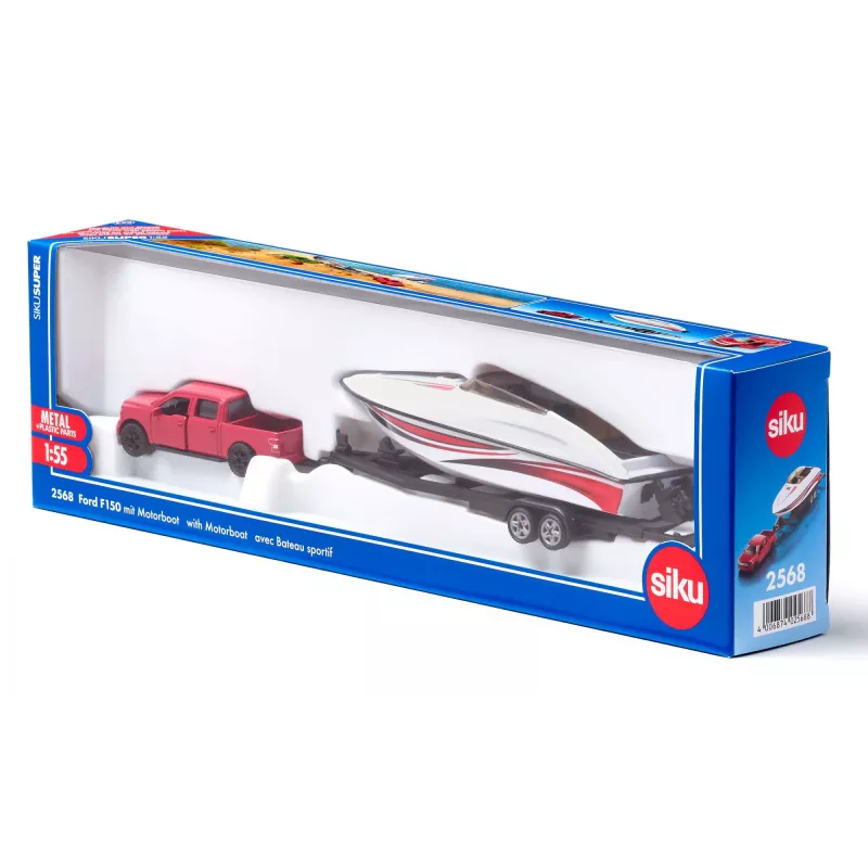 Siku Ford F150 con lancha motora maqueta de coche premontada 1:50