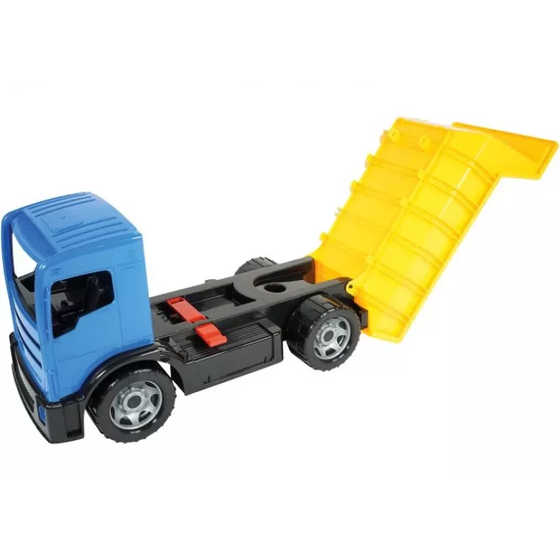Camión Lena GIGA TRUCKS volquete azul rojo surtido