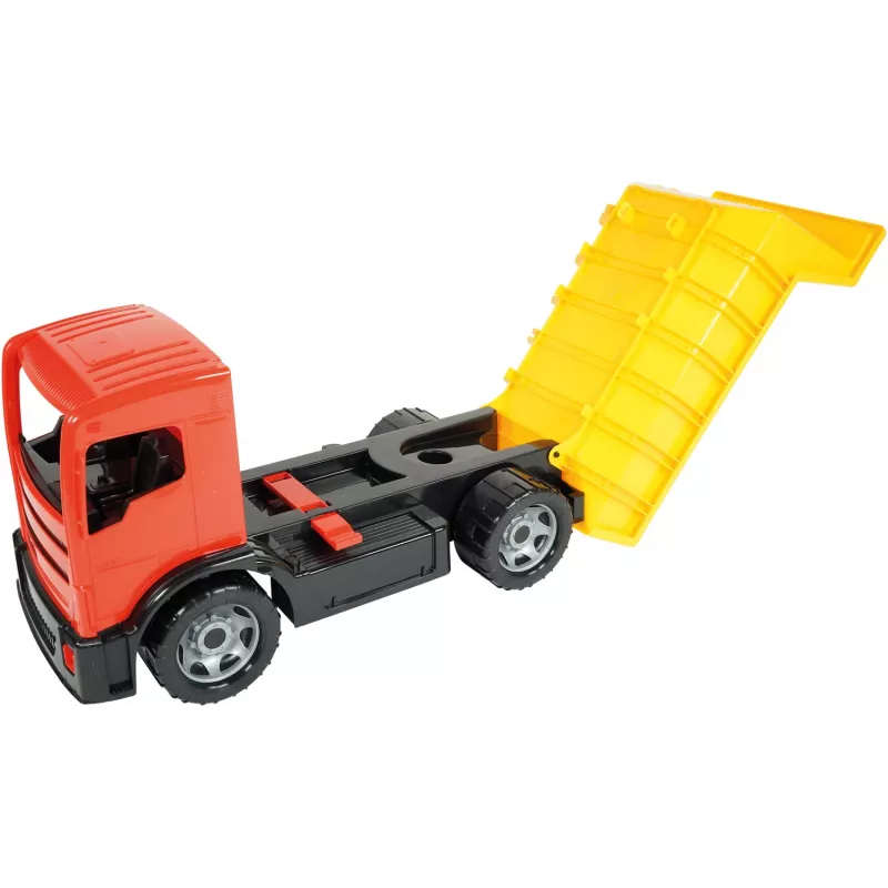 Camión Lena GIGA TRUCKS volquete azul rojo surtido