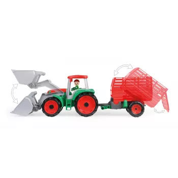 Tractor de juguete con remolque de heno Lena Truxx 04428 envase abierto – set de juego de plástico
