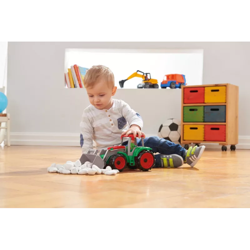 Tractor de juguete con remolque de heno Lena Truxx 04428 envase abierto – set de juego de plástico