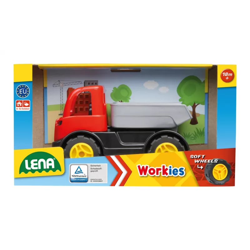 Volquete de juguete Lena 01260 – construcción robusta, diseño multicolor, vehículo de juguete infantil