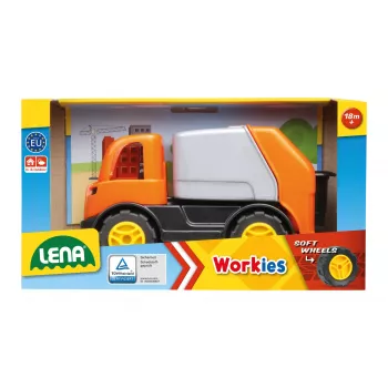 Camión de basura de juguete Lena 01264 — juguete infantil de metal y plástico, multicolor, a partir de 1,5 años