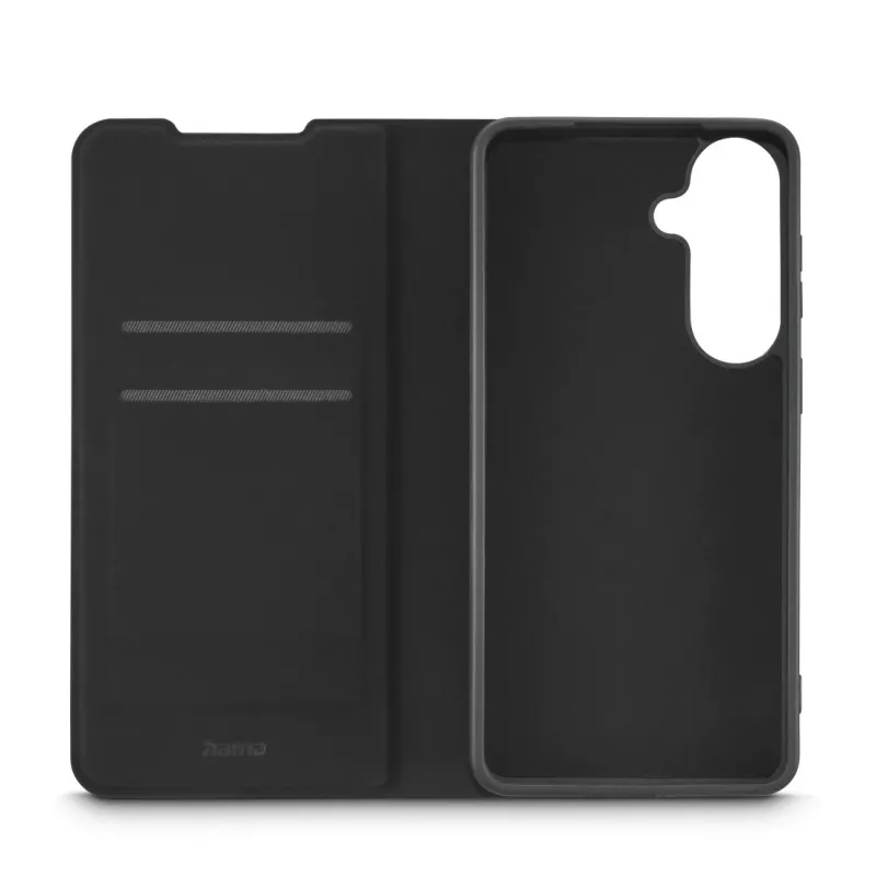 Funda tipo cartera HAMA para pantallas de 17 cm (6,7 pulgadas) — compatible con Samsung Galaxy S26+, negra, 2 compartimentos para tarjetas, soporte de mesa
