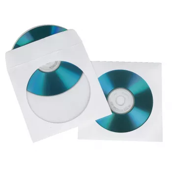 Fundas de papel para CD Hama, blancas, 100 unidades/paquete, 1 disco