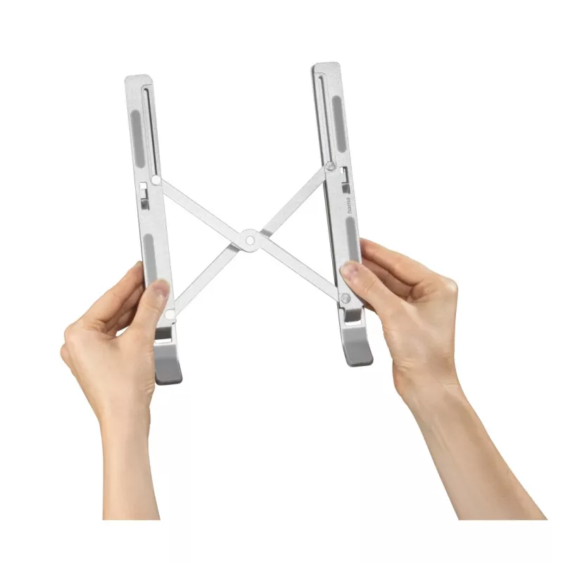 Soporte para portátil Hama de aluminio plata 39,1 cm (15,4 pulgadas)