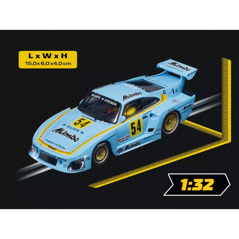 Coche de carreras CARRERA Porsche Kremer 935 K3 «No.54» – cian, a partir de 8 años