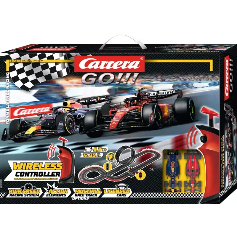 Set de slot CARRERA GO!!! circuito Formula Free Racing inalámbrico 20062581