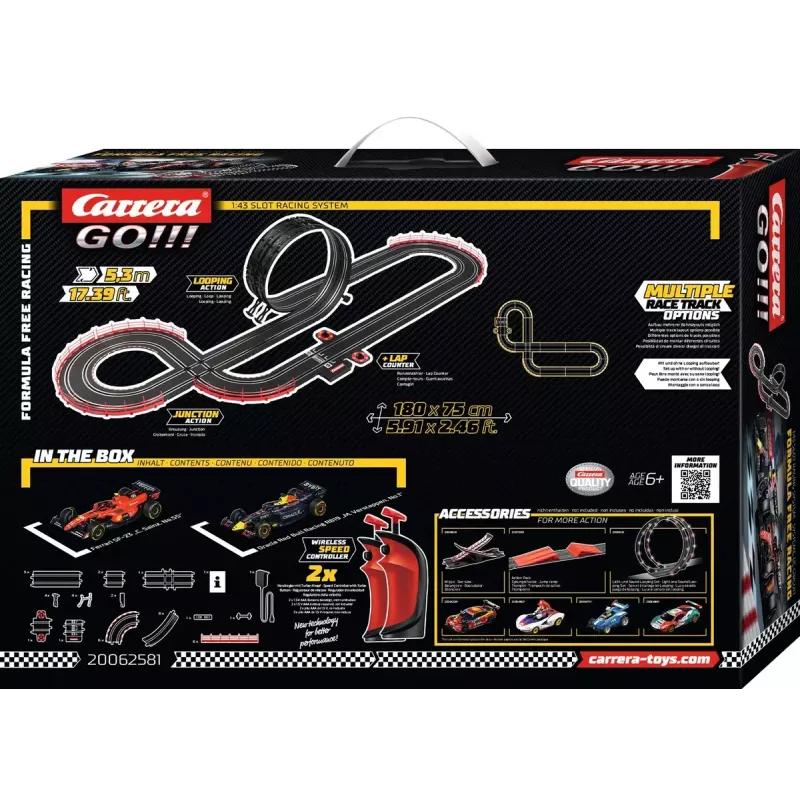 Set de slot CARRERA GO!!! circuito Formula Free Racing inalámbrico 20062581
