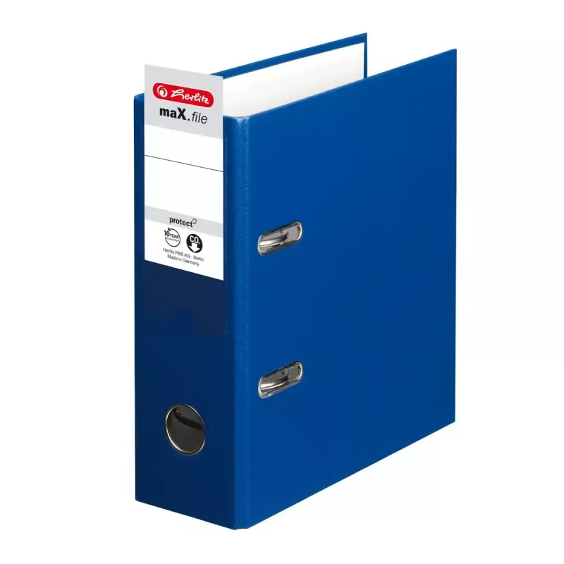 herlitz archivador de palanca de PP 10842326, A5 vertical, lomo 75 mm, azul