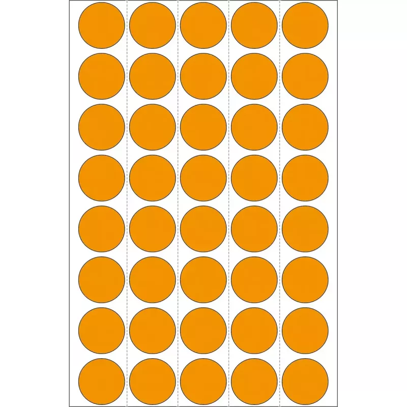 Etiquetas multiuso HERMA 2254 naranja intenso 19 mm redondas