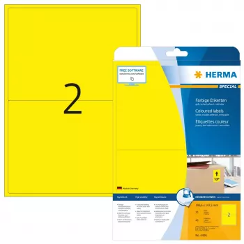 Etiquetas de colores HERMA A4 199,6x143,5 mm amarillo papel mate 40 uds.