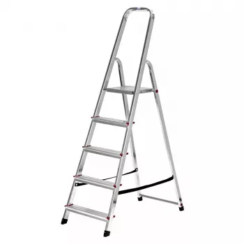 Escalera de peldaños de aluminio Krause Corda 5 peldaños, altura máxima 300 cm, capacidad de carga 150 kg, 4,1 kg
