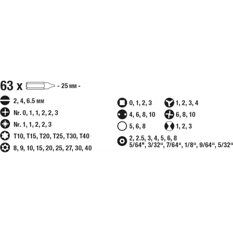 Juego de puntas de destornillador KWB 106800 63 uds.