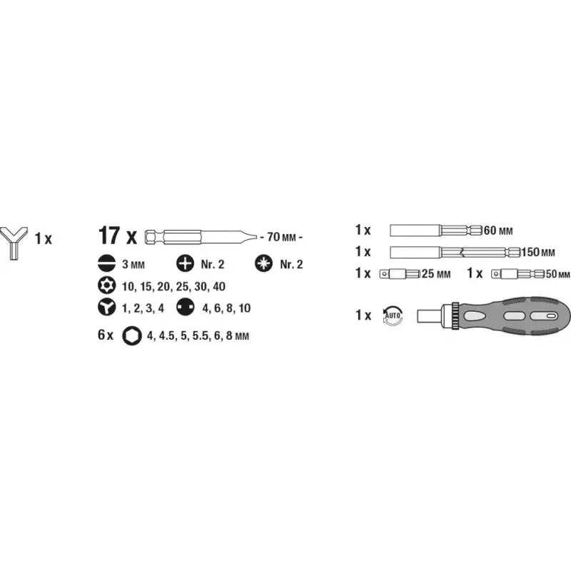Juego de puntas de destornillador KWB 106800 63 uds.