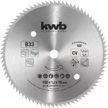 kwb 583311 hoja de sierra circular 150 x 16 mm