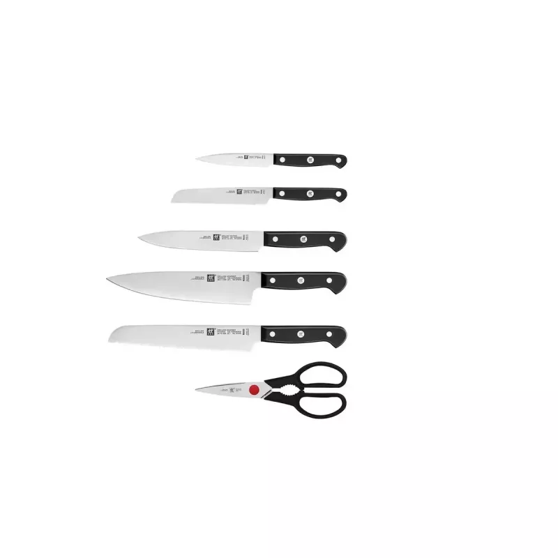 Set de cuchillos y bloque de cubertería ZWILLING Gourmet 7 pzas. — hojas de acero, mangos de plástico, 2,51 kg