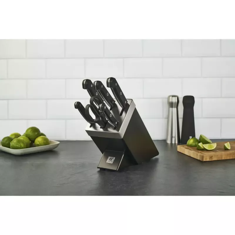 Set de cuchillos y bloque de cubertería ZWILLING Gourmet 7 pzas. — hojas de acero, mangos de plástico, 2,51 kg