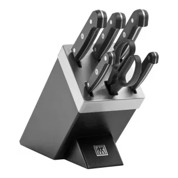 Set de cuchillos y bloque de cubertería ZWILLING Gourmet 7 pzas. — hojas de acero, mangos de plástico, 2,51 kg