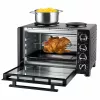 Unold Small kitchen all in one, cocina independiente, negro, mando giratorio, negro, metal, vidrio