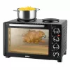 Unold Small kitchen all in one, cocina independiente, negro, mando giratorio, negro, metal, vidrio