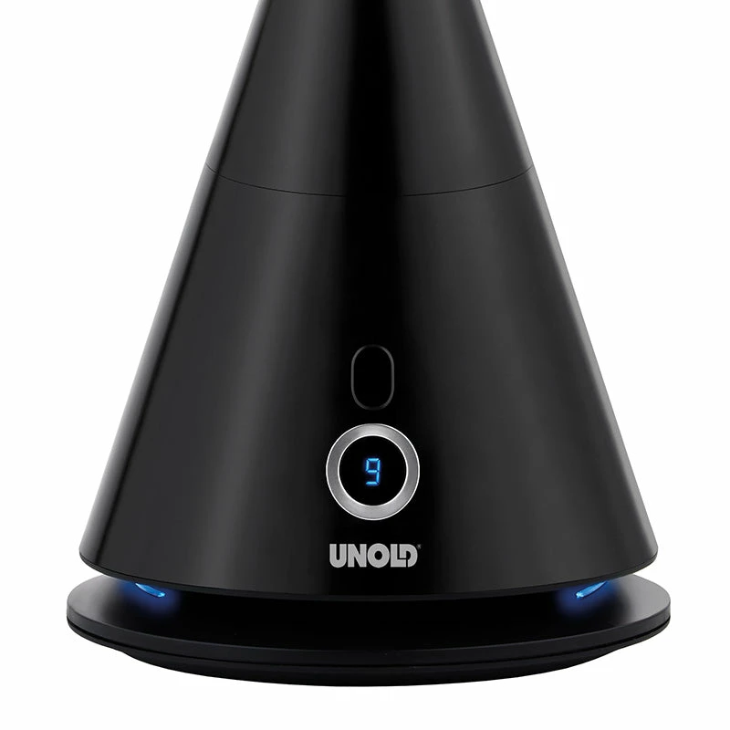 Unold ventilador de torre negro Tower, ventilador de torre doméstico, negro, suelo, plástico, 90°, táctil