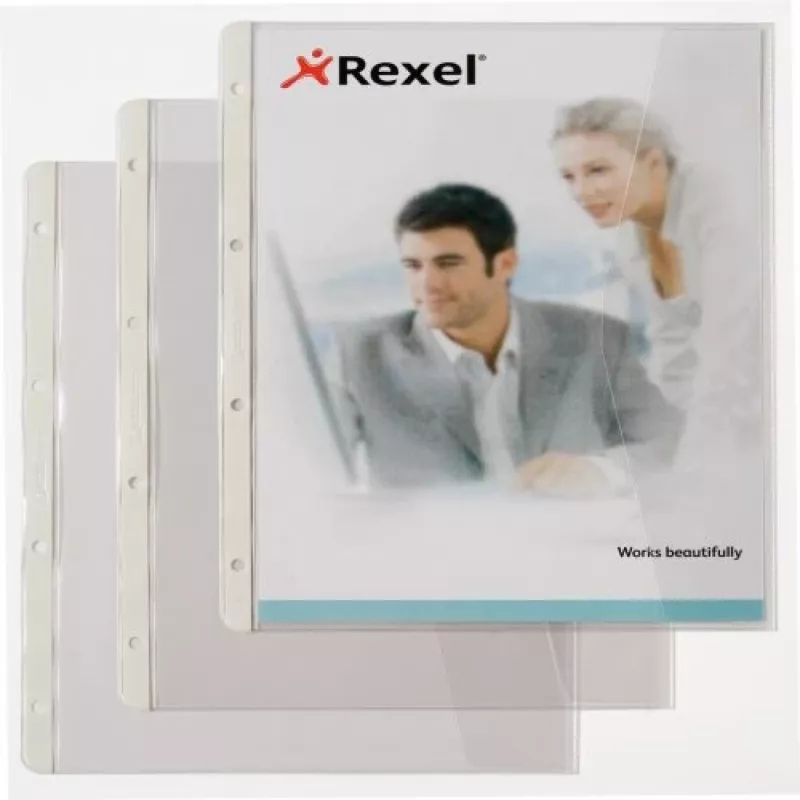 Rexel Carpeta de documentos con tapa abatible, 210 x 297 mm (A4), Transparente, 0,13 mm, 233 mm, 301 mm, 2 mm