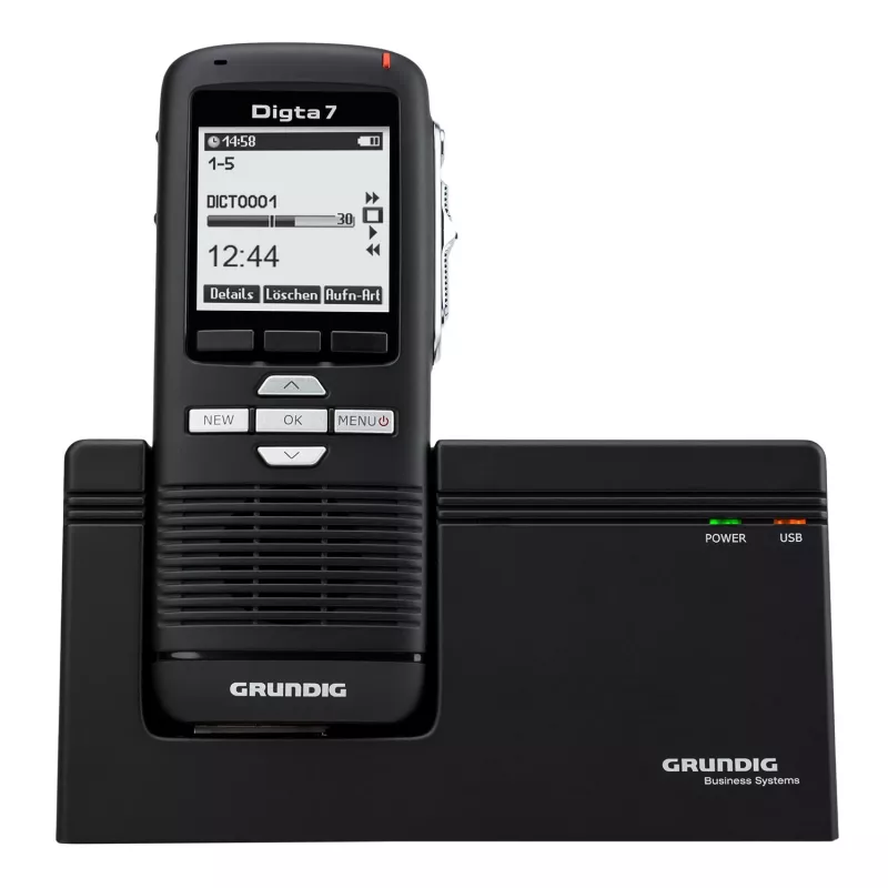 Grundig Digta 7 Kit autónomo Memoria interna y tarjeta de memoria flash Negro