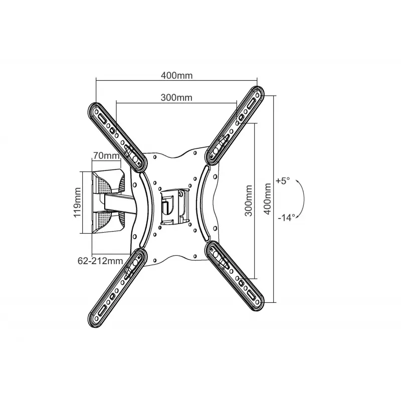 Equip soporte de pared orientable para TV de 13 a 55 pulgadas