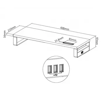 Equip 650881 soporte de sobremesa para monitor con USB