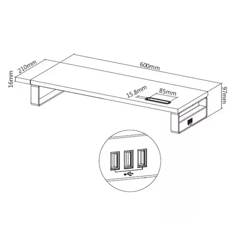 Equip 650881 soporte de sobremesa para monitor con USB