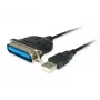 Equip Cable adaptador de USB-A a paralelo (Centronics 36), 1,5 m, negro