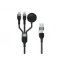 Cable de carga rápida y datos 3 en 1 USB A a 2× USB-C Conceptronic ETTA08B15 — 1,5 m, USB 2.0, 5 A, cargador Apple Watch, 100 W E‑Mark