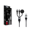 Cable de carga rápida y datos 3 en 1 USB A a 2× USB-C Conceptronic ETTA08B15 — 1,5 m, USB 2.0, 5 A, cargador Apple Watch, 100 W E‑Mark