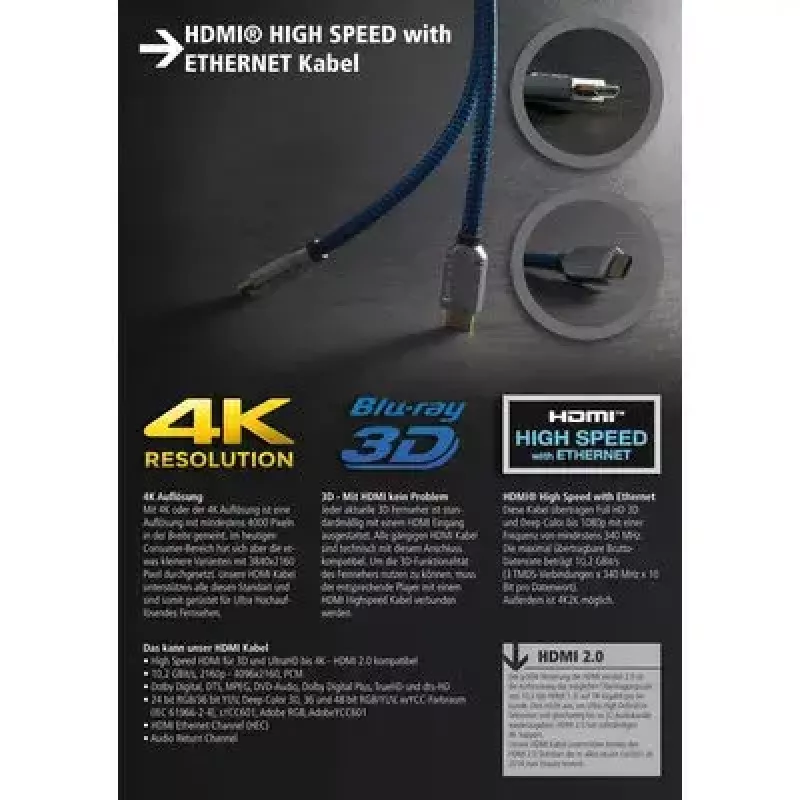 Cable HDMI S/CONN 1,0 m