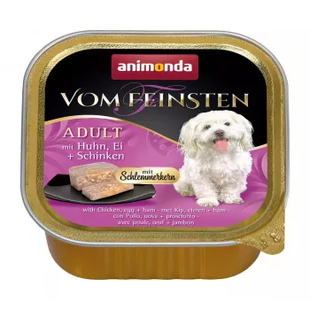 animonda Vom Feinsten Gourmet core Adult con pollo, huevo y jamón comida húmeda para perros, 150 g