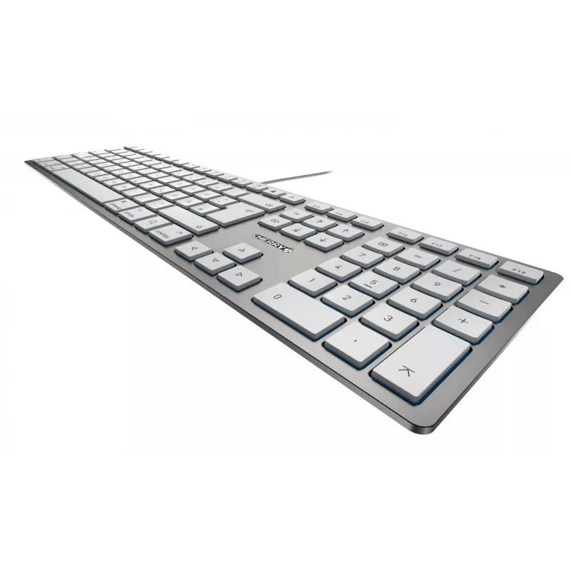 Teclado CHERRY KC 6000 fino FOR MAC con cable, plata/blanco, USB (QWERTY – UK)