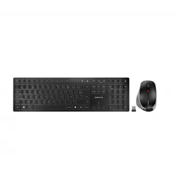 Teclado y ratón CHERRY DW 9500 fino universal RF inalámbrico + Bluetooth AZERTY francés negro, gris