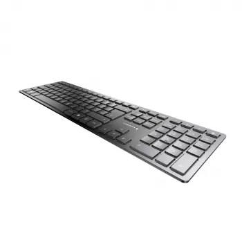 Teclado Cherry KW 9100 fino, inalámbrico, RF + Bluetooth, QWERTY, inglés UK, negro, 108 teclas, cable de 1,2 m