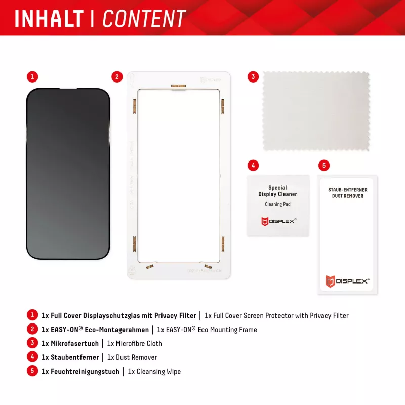 Protector de pantalla de privacidad Displex (10H) para Samsung Galaxy S22/S23, marco de montaje Eco, filtro de privacidad