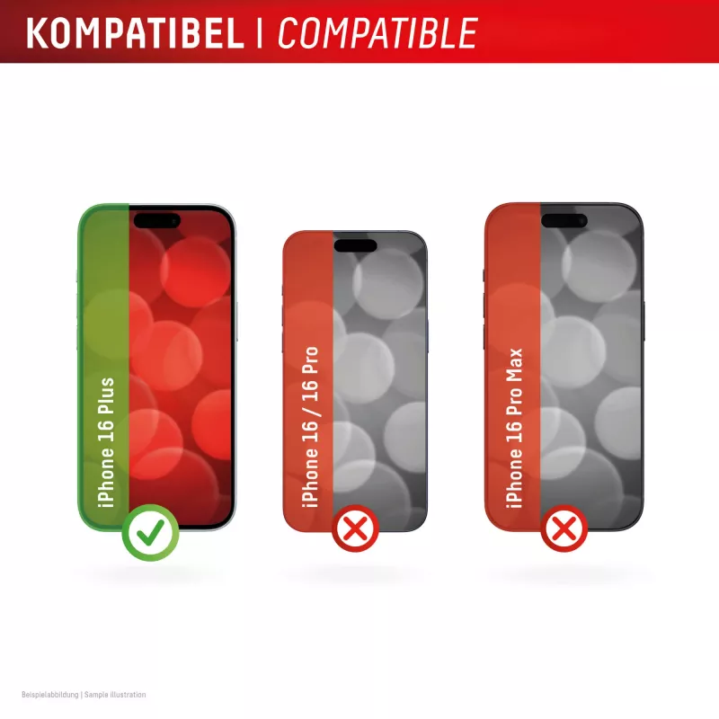 Lámina protectora de pantalla + funda Displex para Apple iPhone 16 Plus, marco de montaje Eco, antiaarañazos